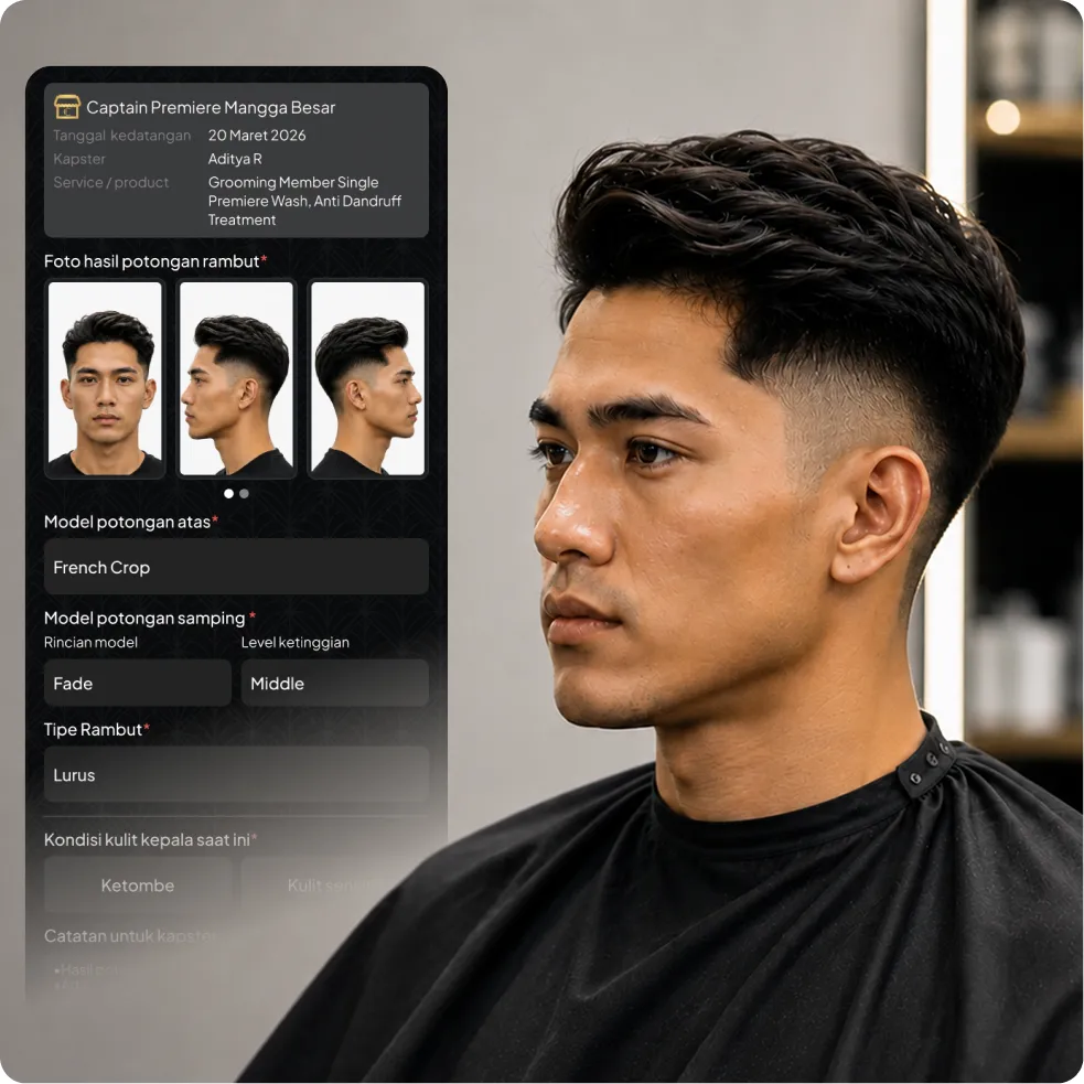 Hair Profile — catatan riwayat haircut dan preferensi grooming